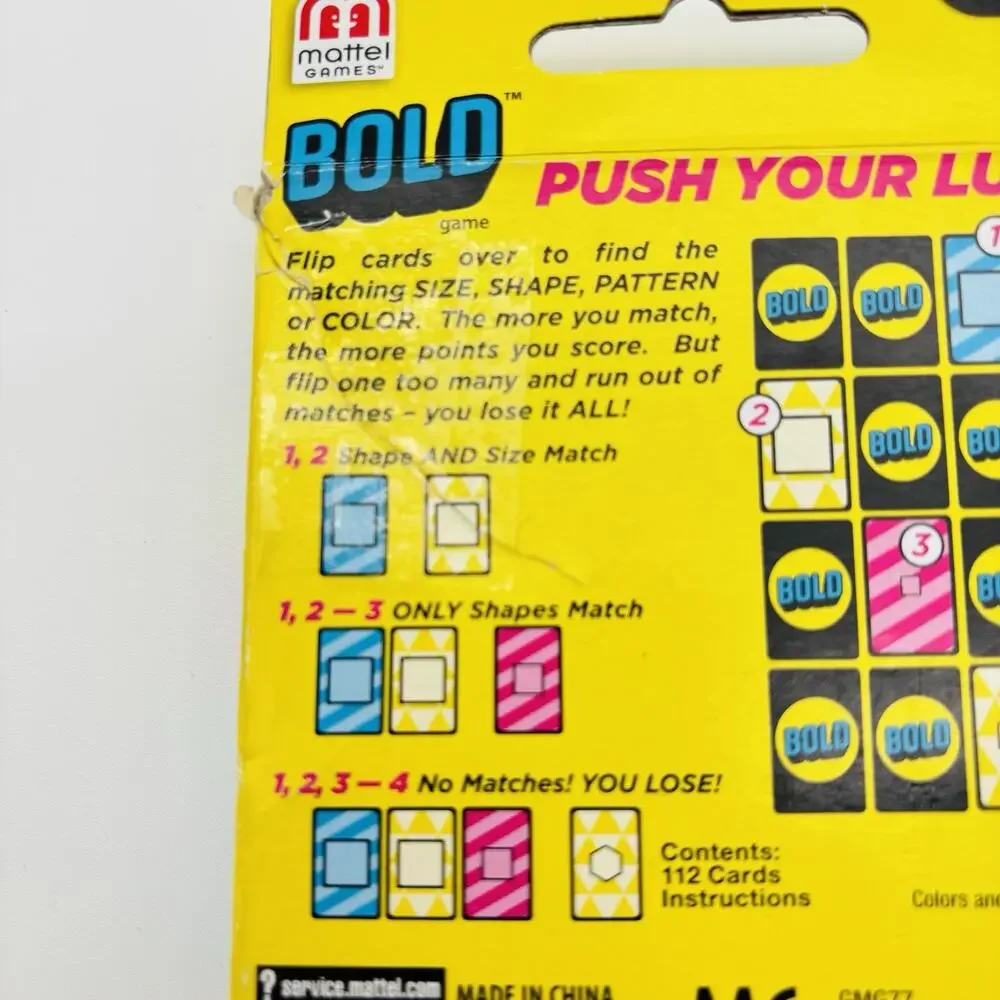 Bold card game ~ Mattel Games - Complete-NEW. Cards Sealed.